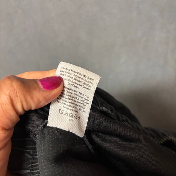 George Mens Black Jogger Pants Size L Elastic Waist Zip Pocket Skater Streetwear - Picture 6 of 14